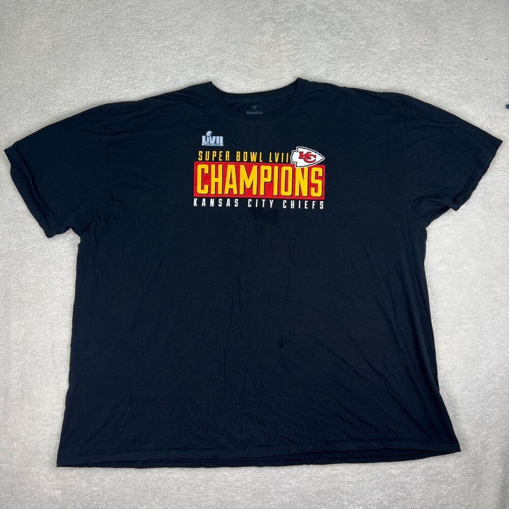 Kansas City Chiefs Fanatics Super Bowl LVII Champions Mens Tee Shirt Sz 5XL